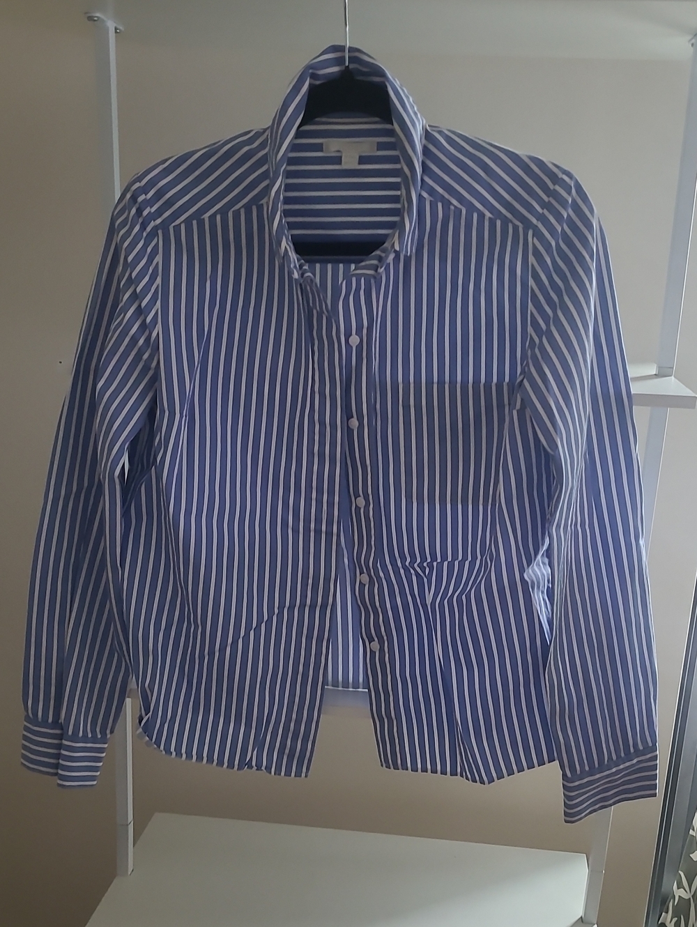 COS Blue and White Vertical Stripe Dress Shirt
